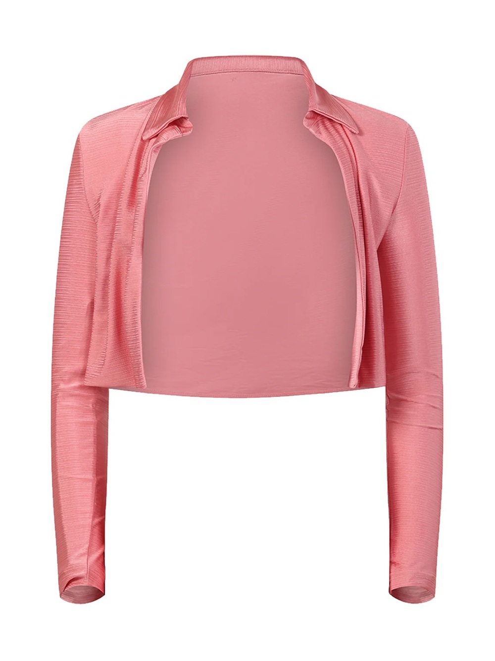 Women’s Pink Cropped Open-Front Jacket